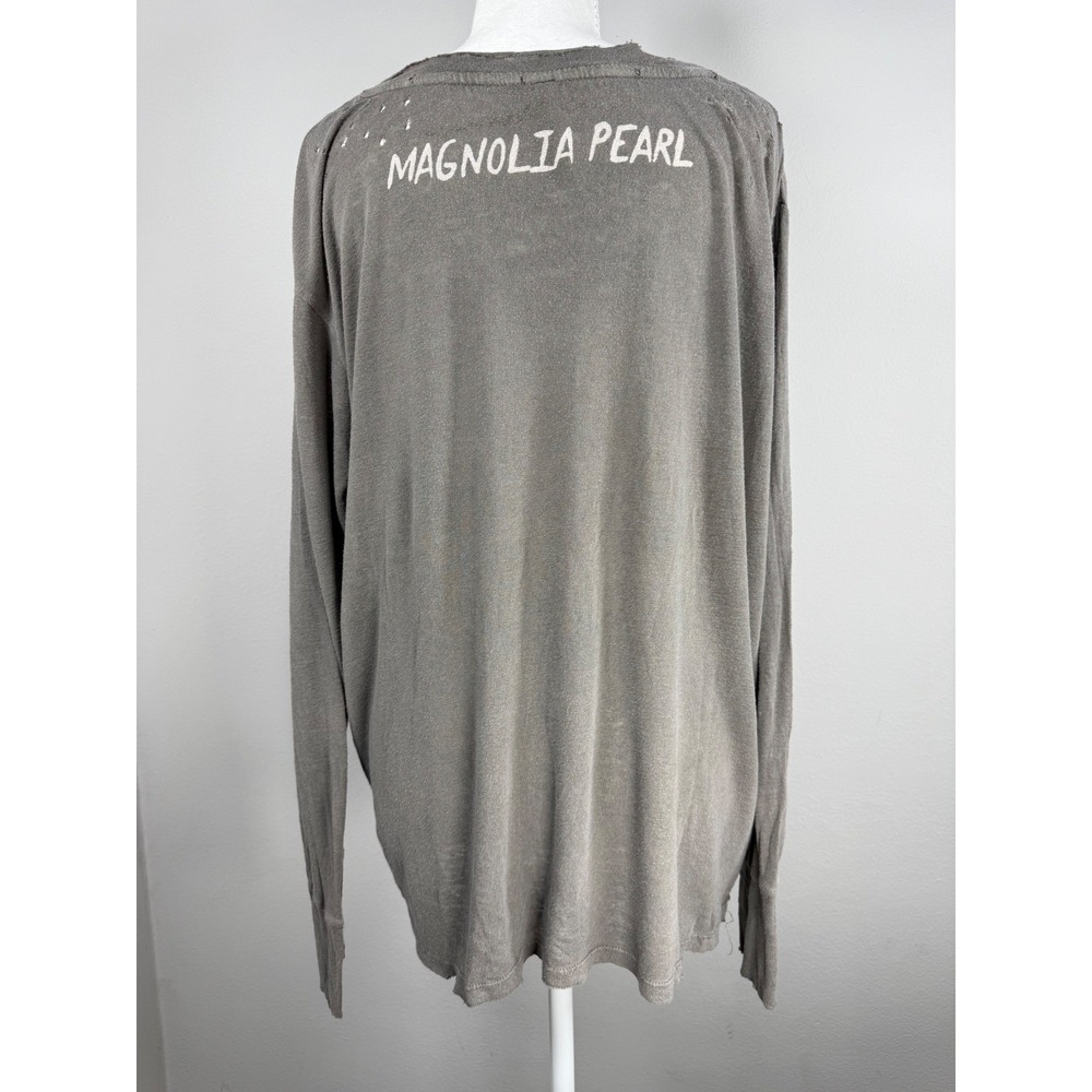 Magnolia Pearl Linen Cotton OS Pocket Tee Long Sleeve Distressed *EARLIER PIECE*